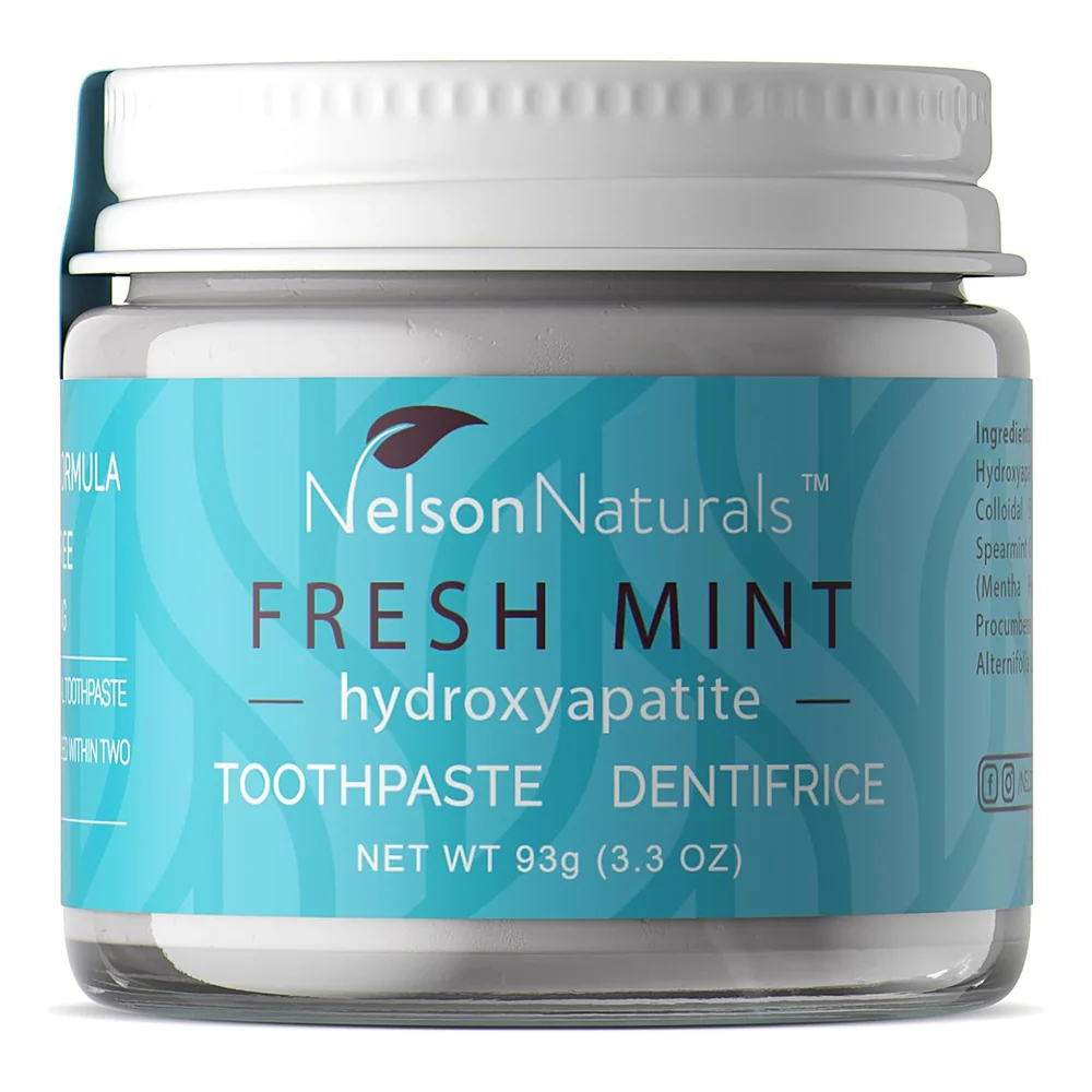 Exclusive Nelson Naturals Fresh Mint Mineral Rich Toothpaste Dentifrice with Hydroxyapatite Fluoride 3.3Oz 93g Healthy