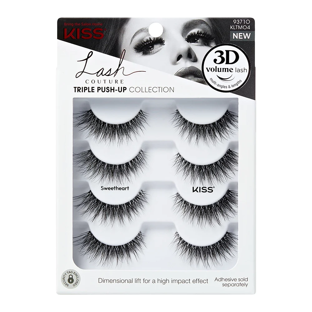 Trendy Kiss Lash Couture Triple Push Up Collection False Eyelashes Sweetheart 14 mm 4Pairs Contemporary