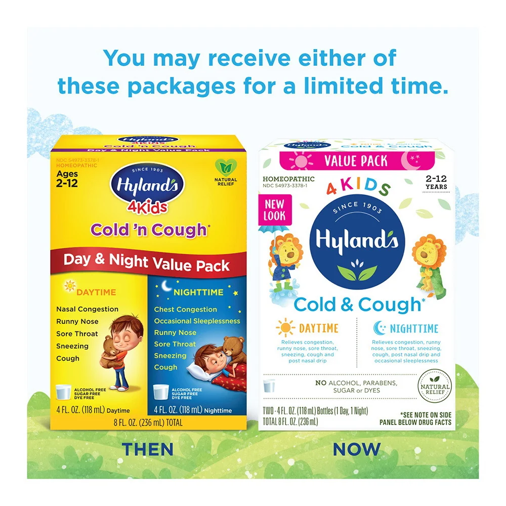Refined Hylands 4 Kids Cold and Cough Day and Night Value Pack 8 Oz Powerful