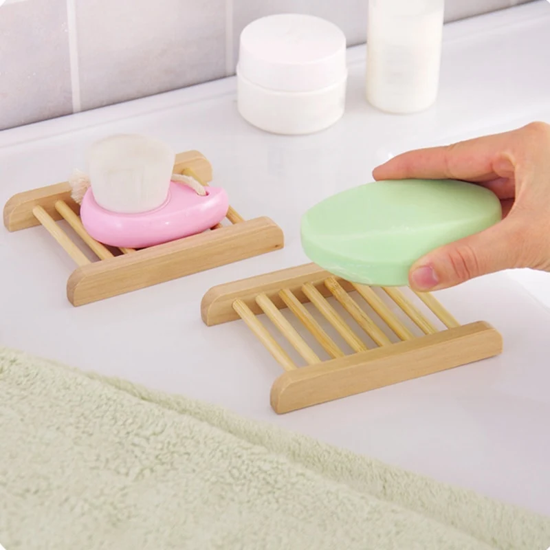 Sophisticated Wooden Shower Bar Soap Holder Dish Trendy