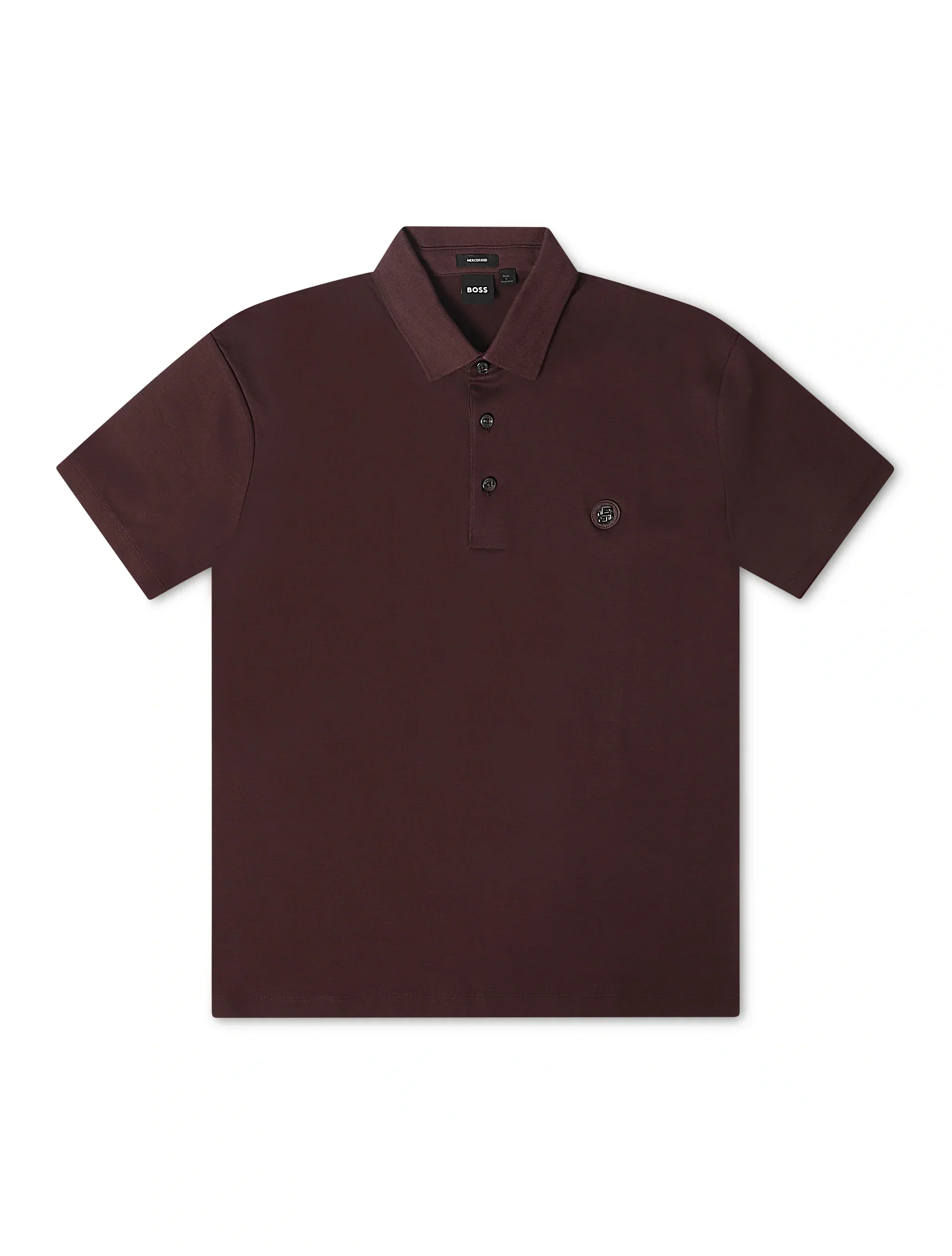 Minimalist Boss Double Monogram Polo - Burgundy Sustainable