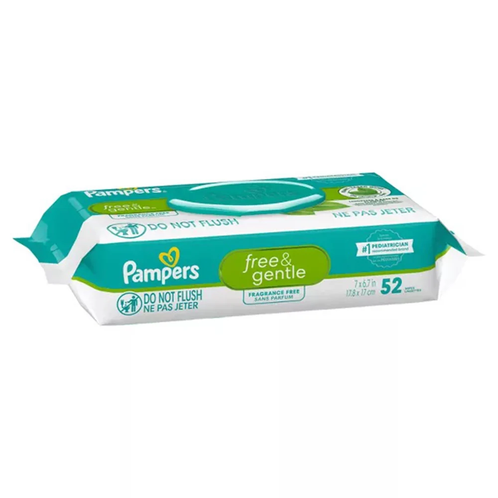 Natural Pampers and Gentle Baby Wipes Frangrance 52Ea Prestigious