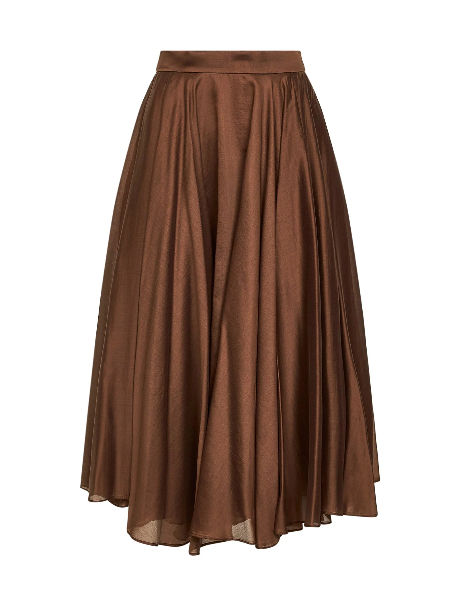 Traditional Chocolate Voile Midi Skirt Official