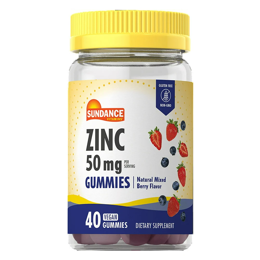 Long-Lasting Sundance Vitamins Zinc 50 Mg Vegan Gummies Natural Mixed Berry Flavor 40 Ea Eco-Friendly