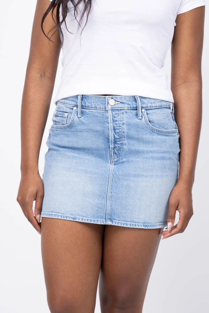 Crafted Mother Denim The Vagabond Mini Skirt in School Bus Responsible