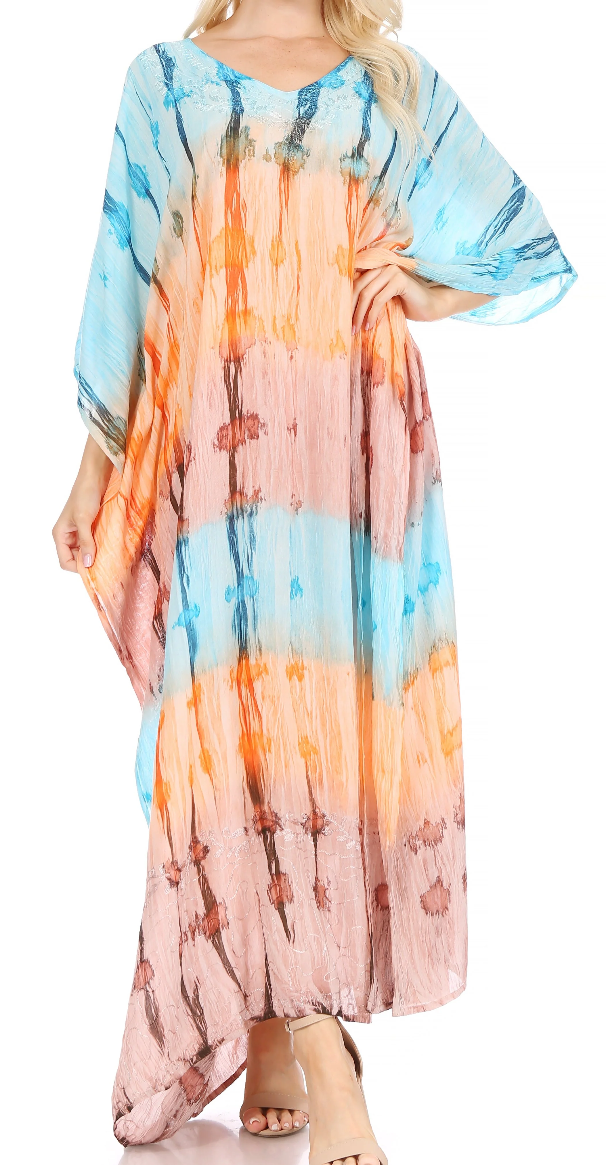 Contemporary Sakkas Catia Women's Boho-Style Long Maxi Caftan for Lounging and Casual Wear Modern