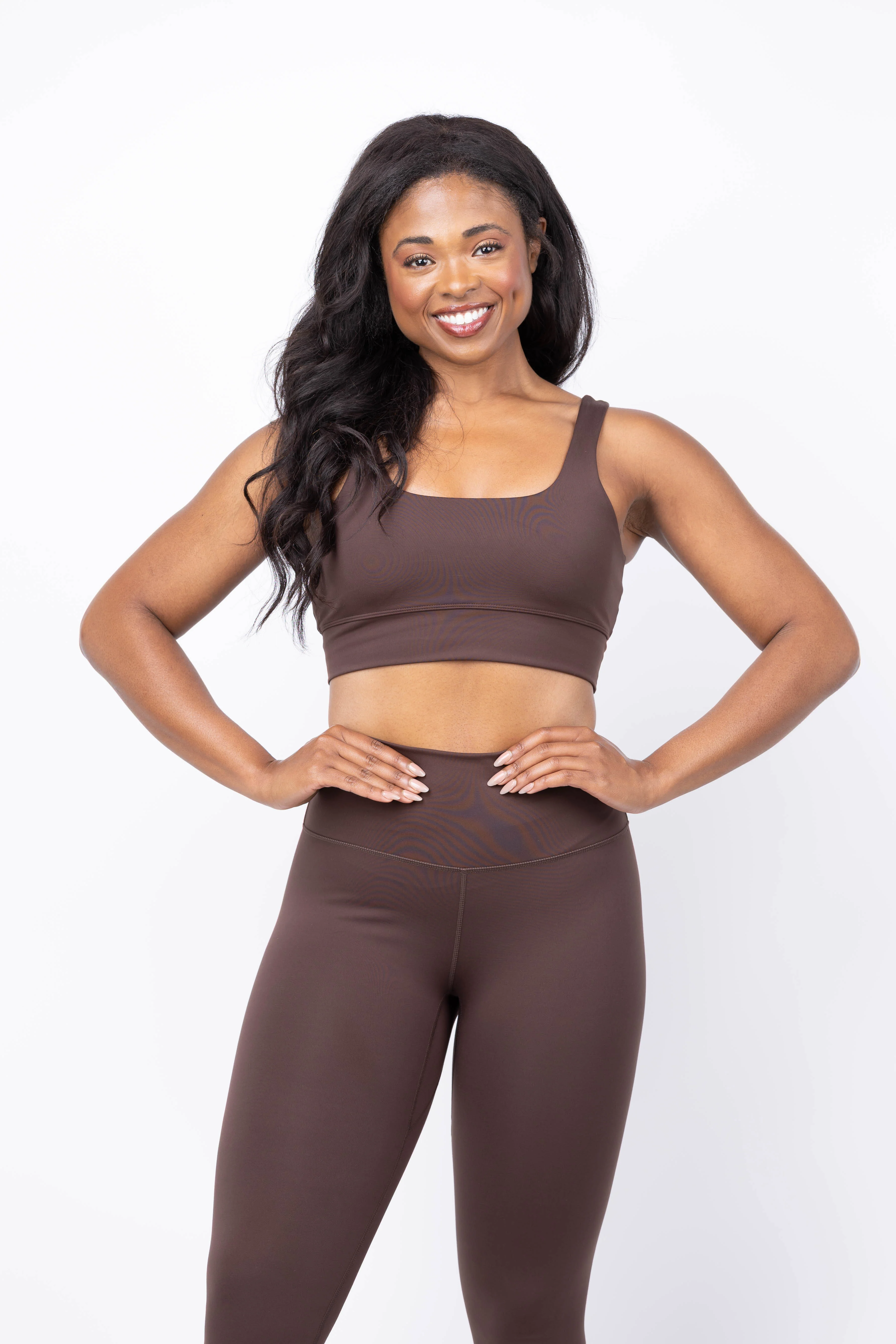 Reusable Varley soft Cori Bra in Coffee Bean Prestigious