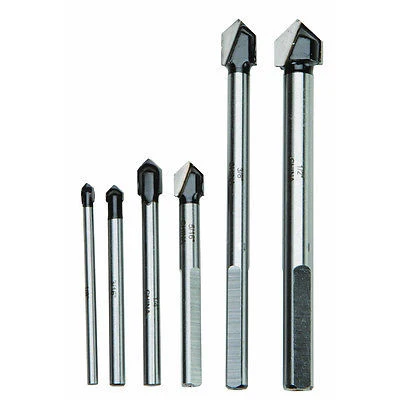 Authentic 6 Piece Ceramic Glass Drill Bit Set Professional