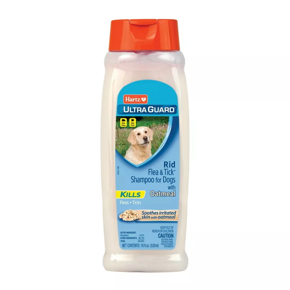 Superior Hartz Ultra Guard Rid Flea and Tick Oatmeal Dog Shampoo 18 Oz Effective