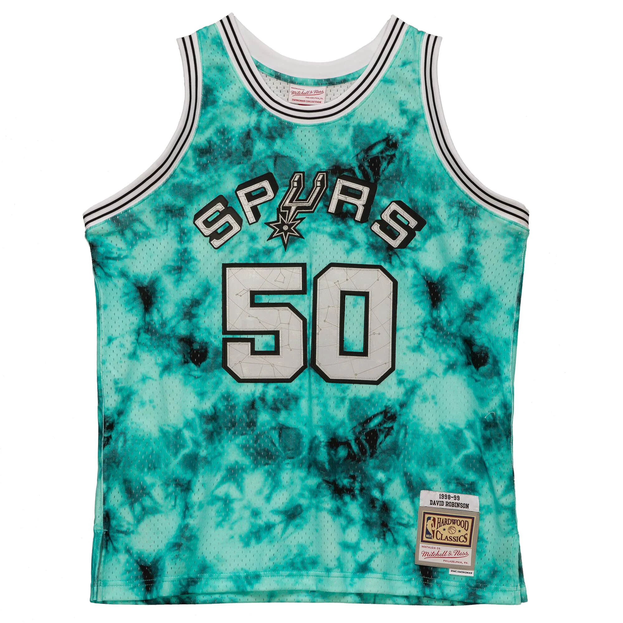 Carefully Designed Mitchell Ness Men's NBA Galaxy Swingman Jersey - Spurs 1998 David Robinson Versatile