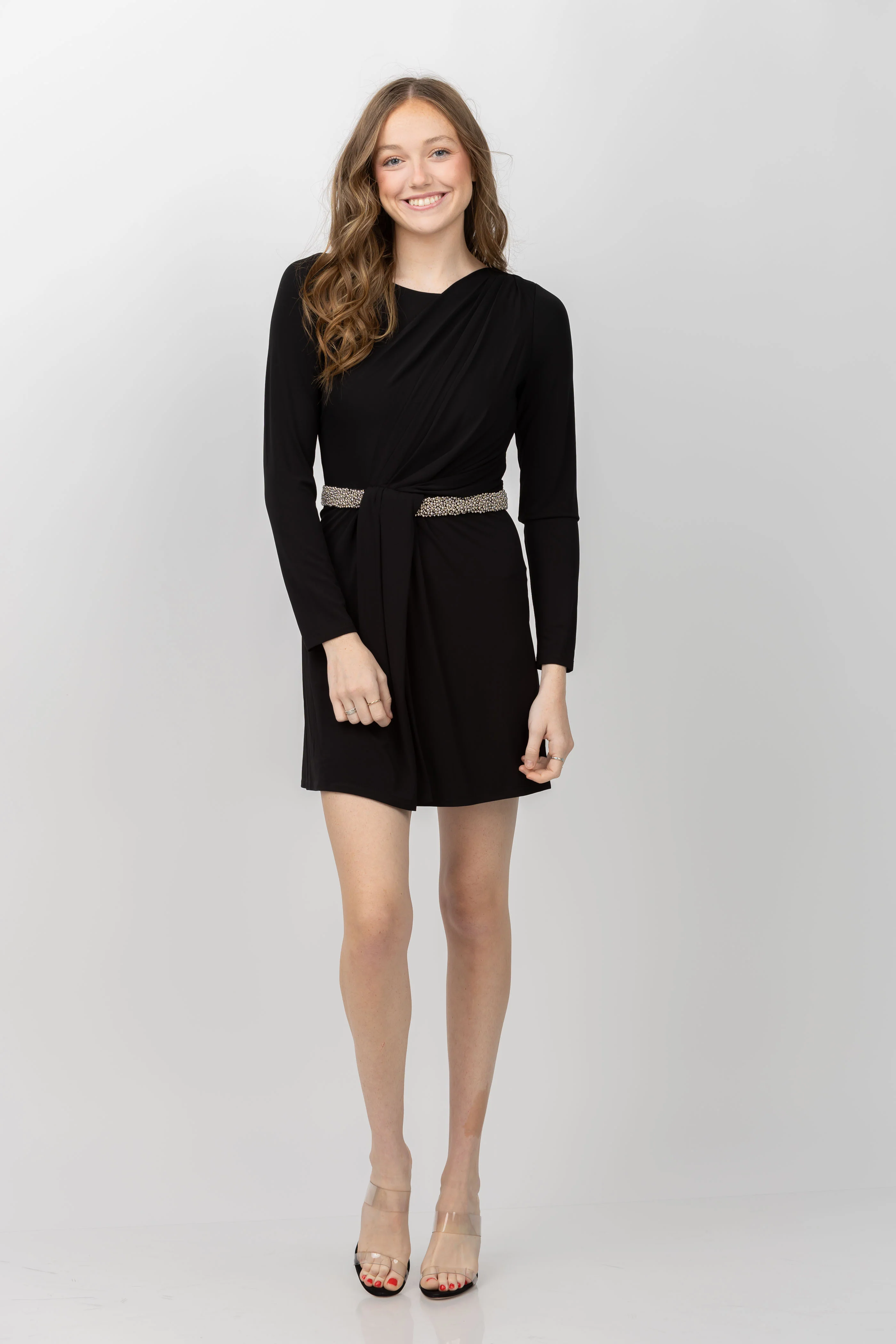 Versatile Simkhai Tulia Long Sleeve Mini Dress in Black Quality