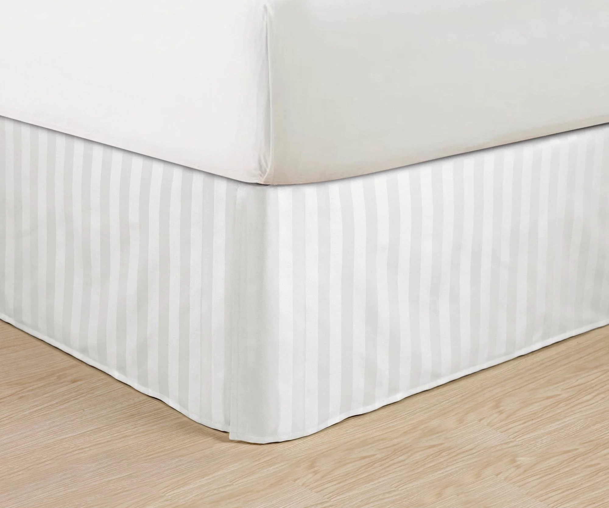 Trendy Mocassi 1-Piece Pleated Tailored 14 Drop Stripe Bed Skirt Premium Material