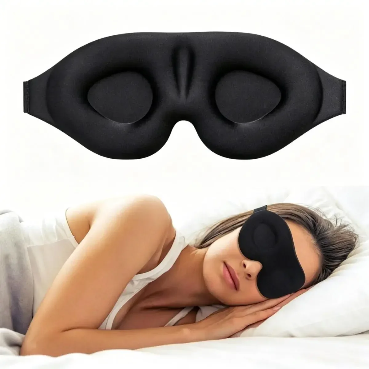 Verified 3D Contoured Memory Foam Sleep Eye Mask Organic