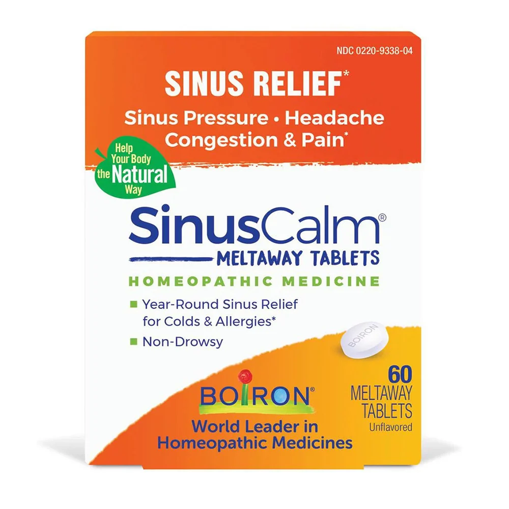 Natural Boiron SinusCalm Meltaway Tablets Homeopathic Medicine for Sinus Relief 60 Ea Detailed