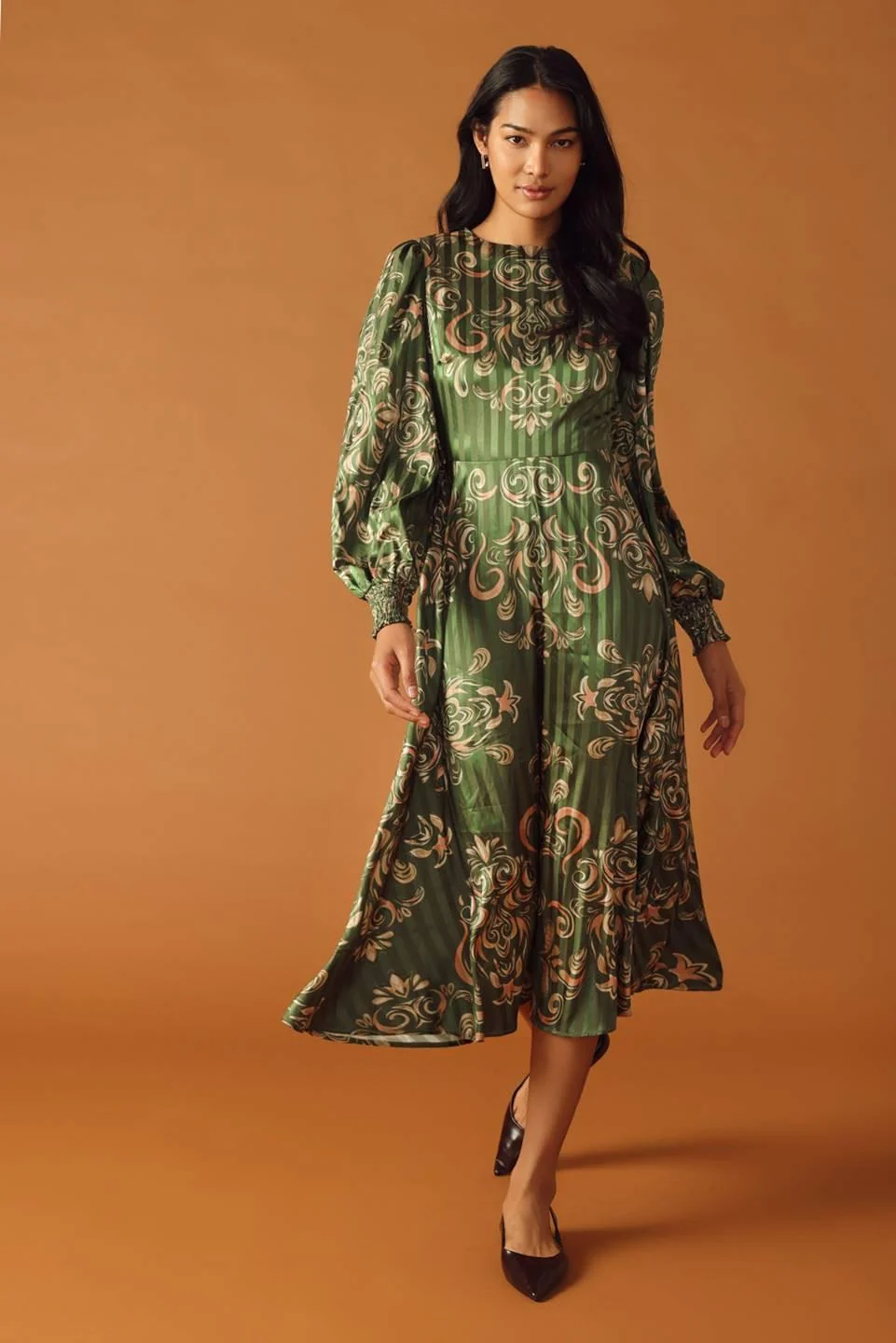 Contemporary Moments of Clarity Woven Midi Dress World-Class