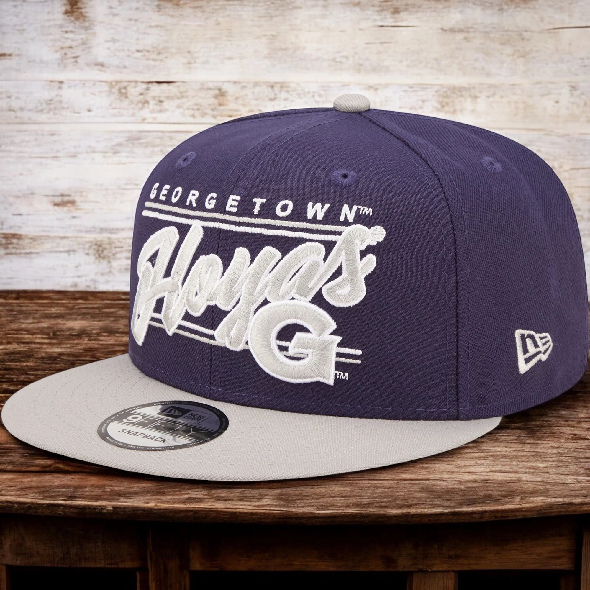 Solid New Era Men's Ncaa 950 Team Script Snapback Hats - Georgetown Selected