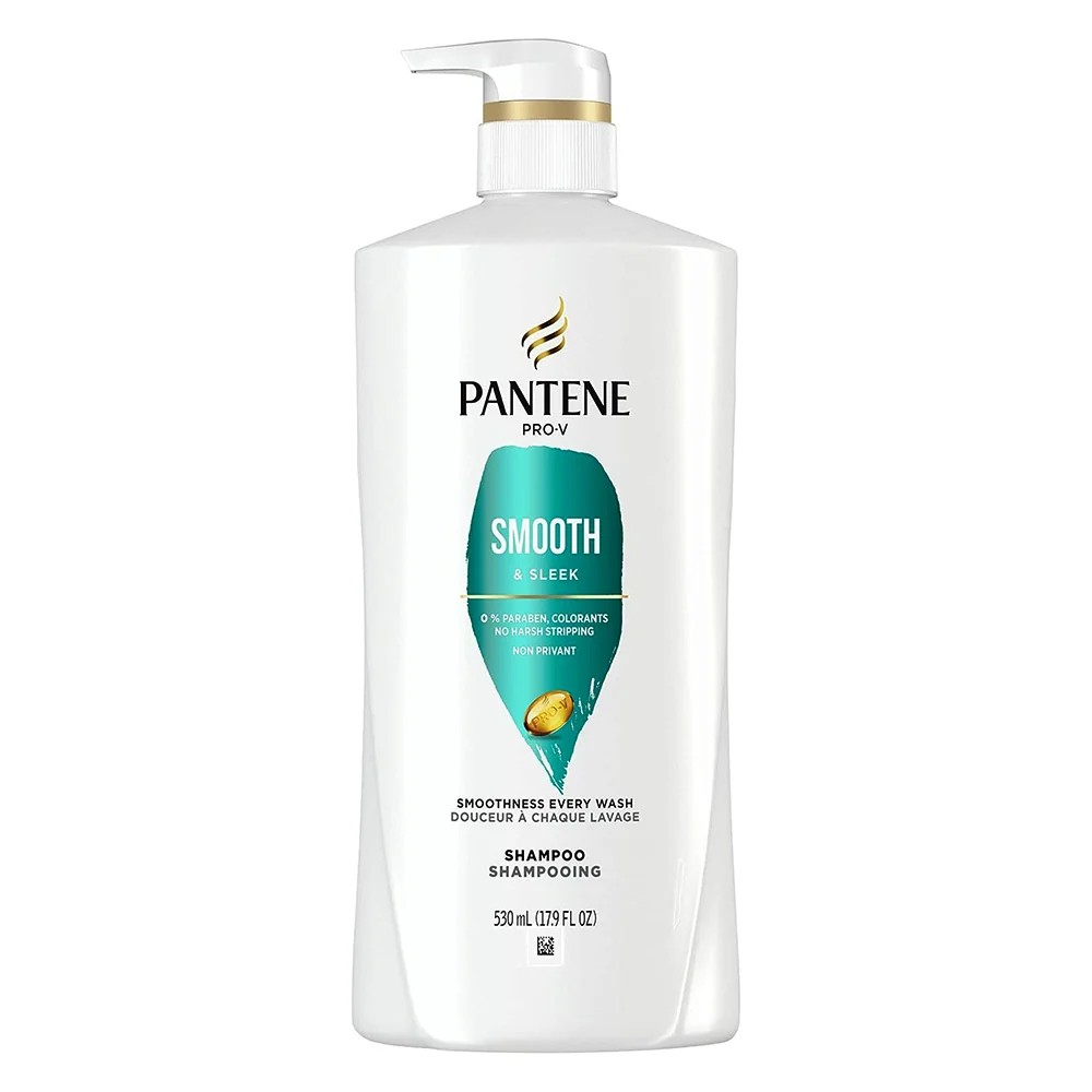 Verified Pantene Pro V Smooth and Sleek Shampoo Frizz Control Nourishing Hair Cleanser 17.9Oz 530ml High-Grade