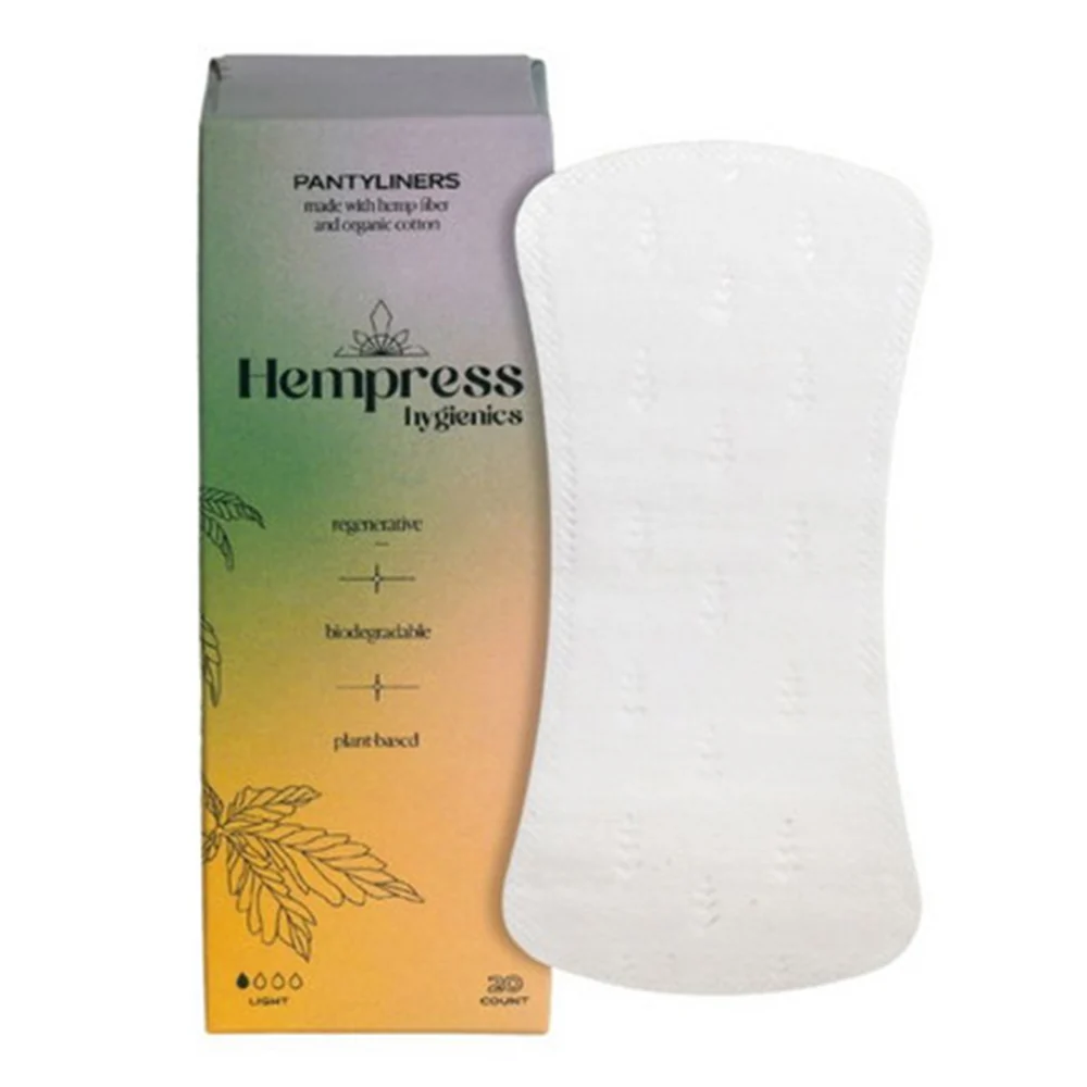 Secure Hempress Hygienics Hemp Panty Liners Eco Friendly Liners Designed for Light Flow Days Daily Comfort 20Ea Smooth
