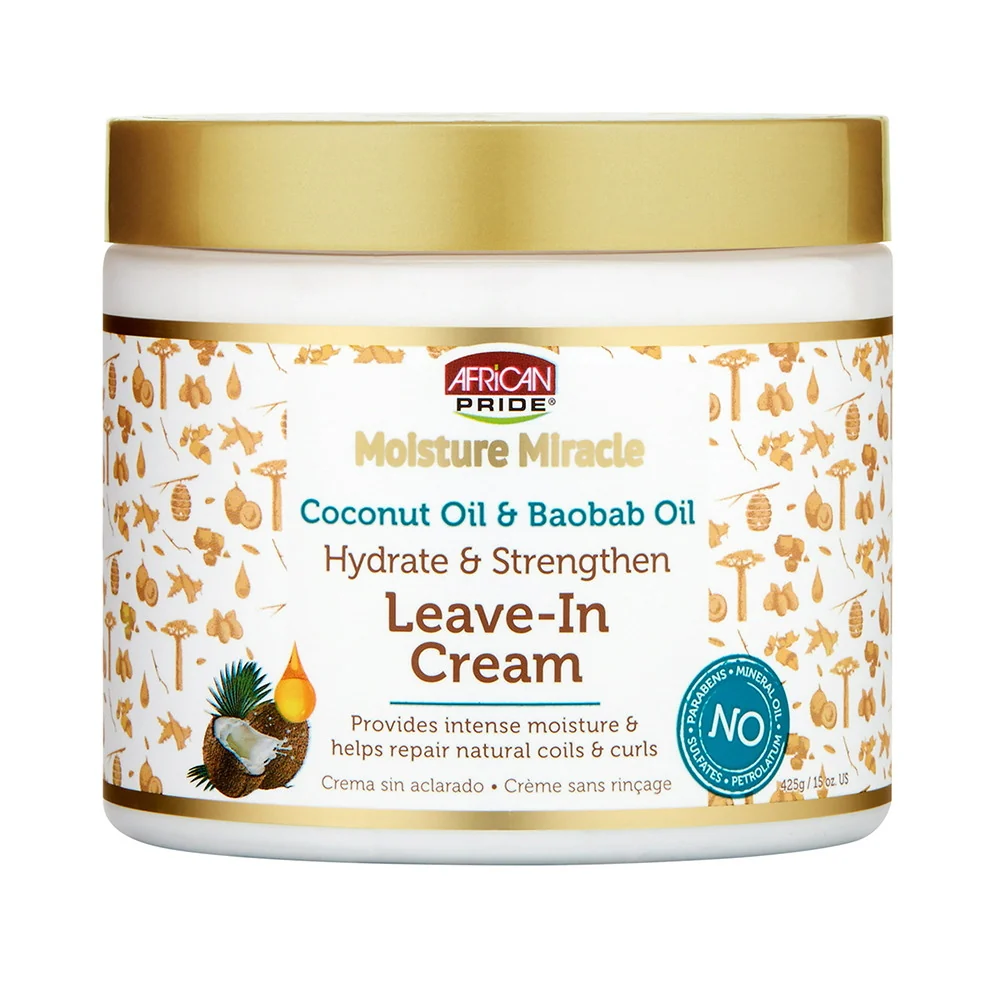 Casual African Pride Coconut Oil and Baobab Oil Leave In Hair Cream 15 Oz Breathable