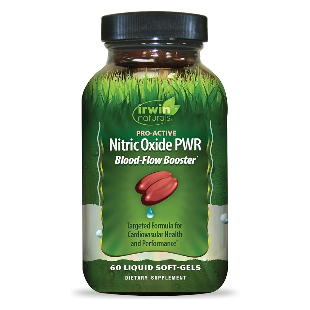 Superior Irwin Naturals Pro Active Nitric Oxide PWR Blood Flow Booster Liquid Soft Gels for Cardiovasular Health 60Ea Innovative