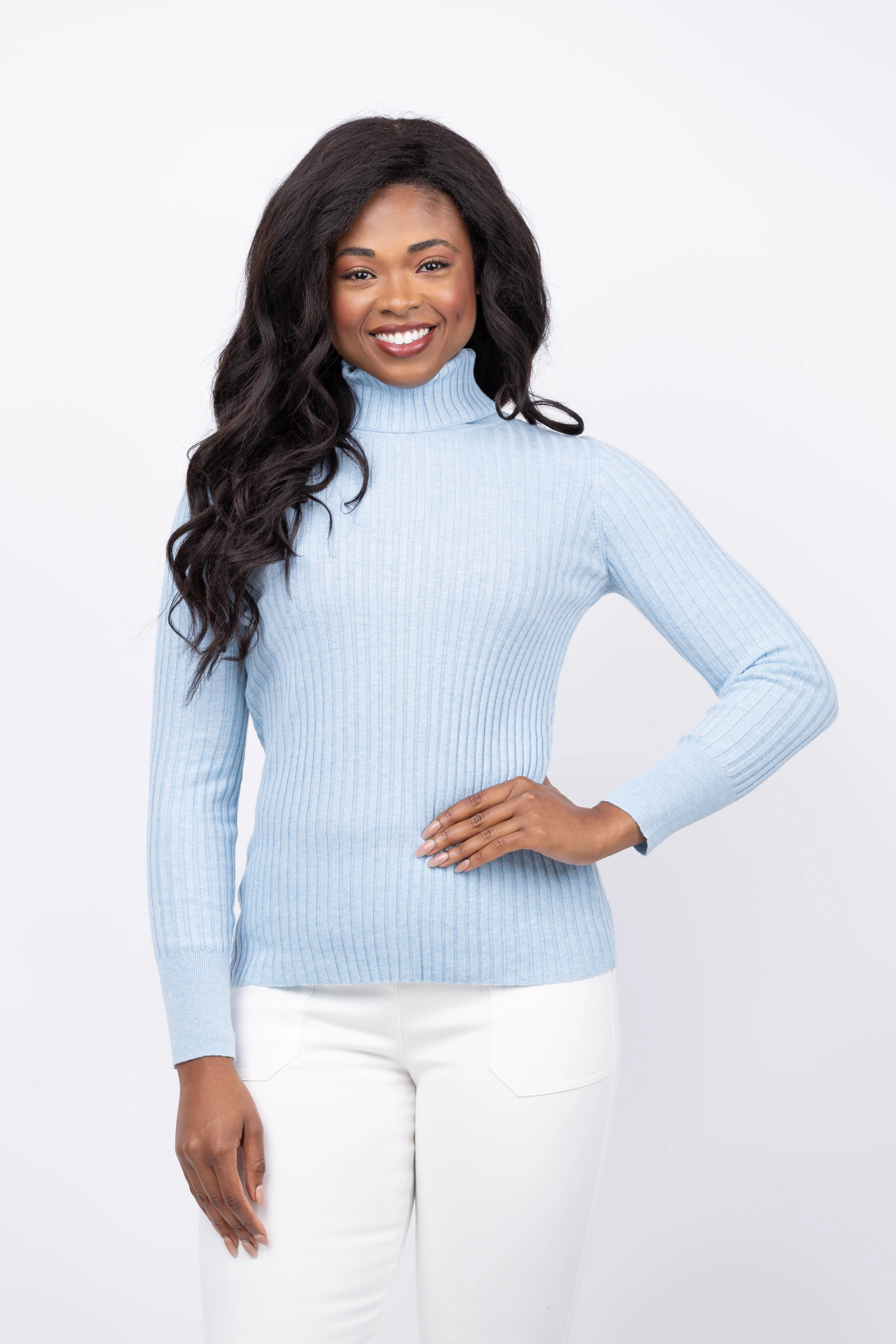 Specialty Tyler Boe Cotton Cashmere Turtleneck in Dream Blue Premium Material
