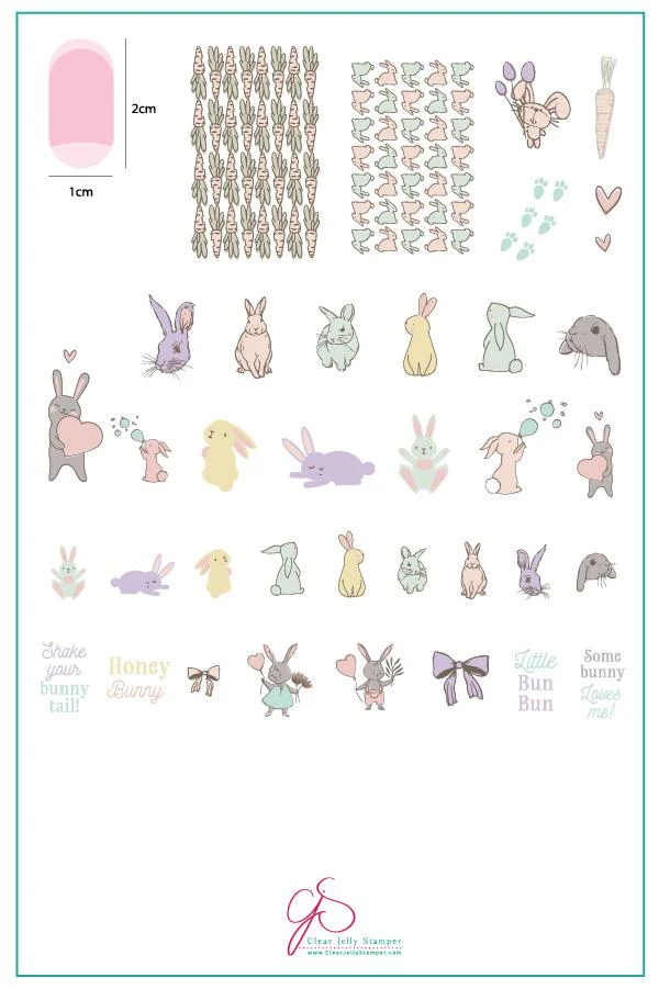Superior Honey Bunny CjS H-33 - Clear Jelly Stamping Plate Sustainable