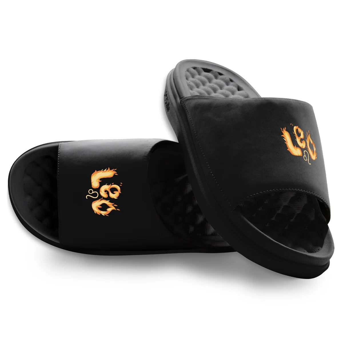 User-Friendly Leo Zodiac Elements Motive Slide Sandals Easy-to-Use