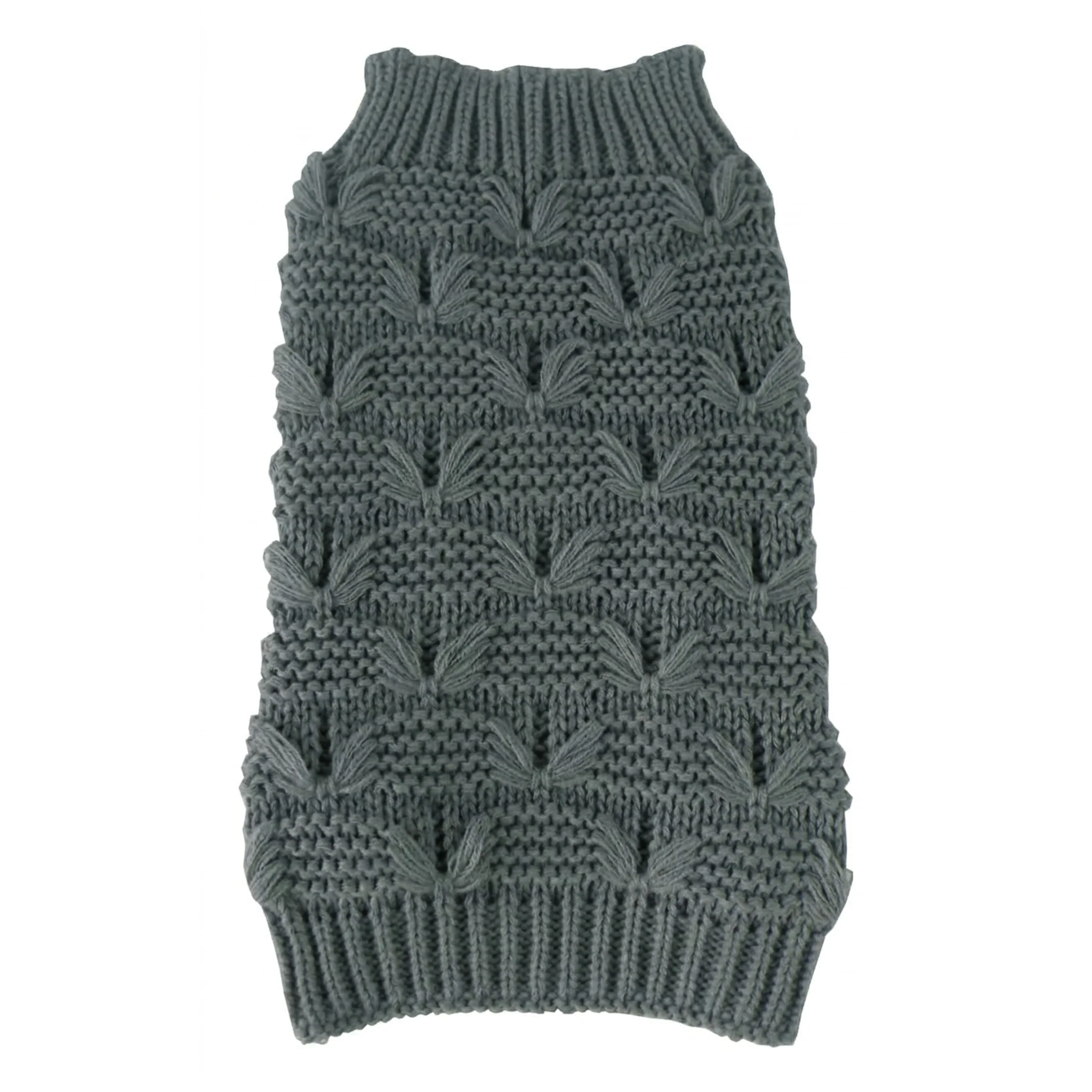 Powerful Pet Life Butterfly Stitched Heavy Cable Knitted Fashion Turtle Neck Dog Sweater High-End