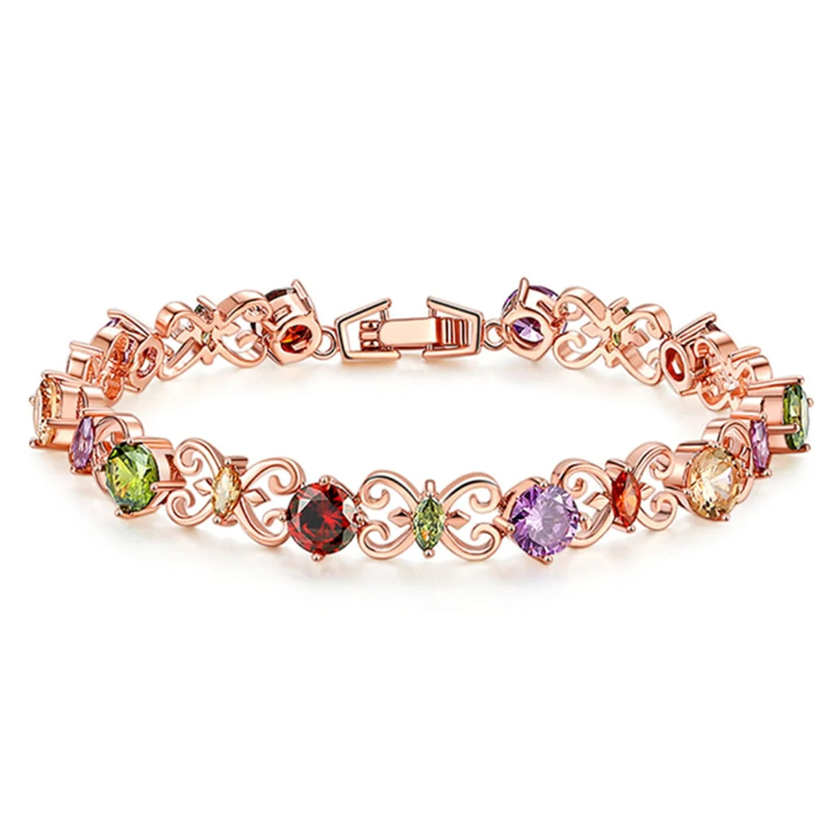 Advanced Crystal Rose Goldtone Butterfly Bracelet Convenient