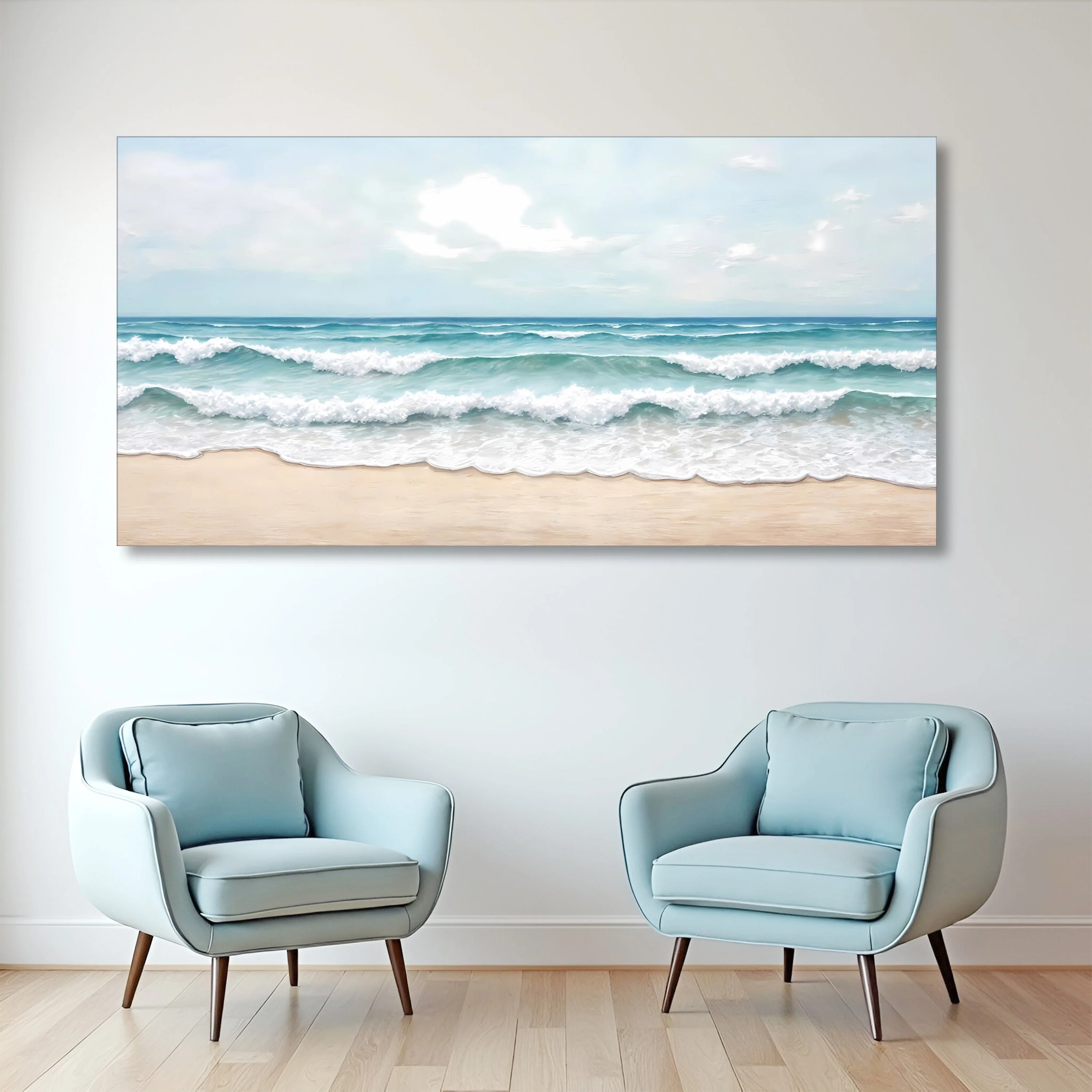 Functional Serene Ocean Wave Coastal Wall Art Natural