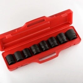 Clean 8 Piece 3 4 Drive Black Air Impact Metric Size Sized Socket Tool Set Practical