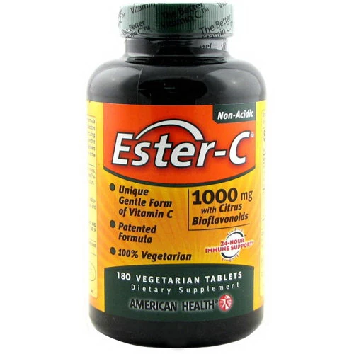Premium American Health Non Acidic Esterc With Citrus Bioflavonoids 1000 Mg Vegetarian Tablets - 180 Ea Green