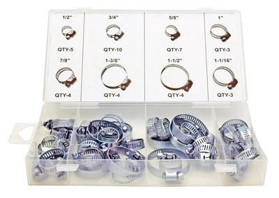 Verified 40 Piece Bulk of Metal Steel Hose Clamps Assortment Kit Variety Hoseclamp High-Performance