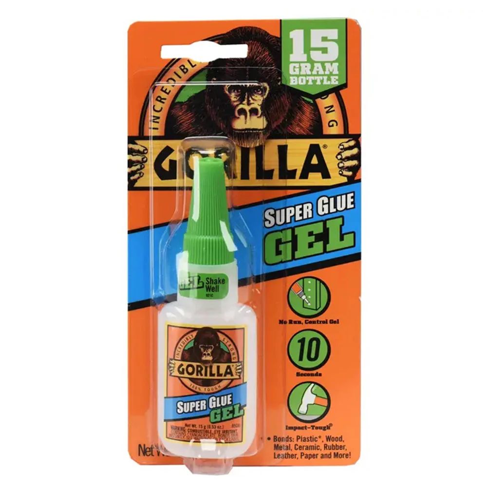Detailed Gorilla Glue Super Glue Clear Gel Bottle Easy to Use Thicker and More Controlled Formula 0.53Oz 15g Superior