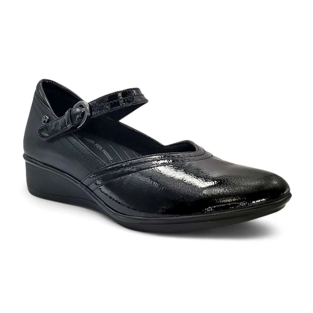 Verified Narita Mary-Jane Flats - Black Patent Fine