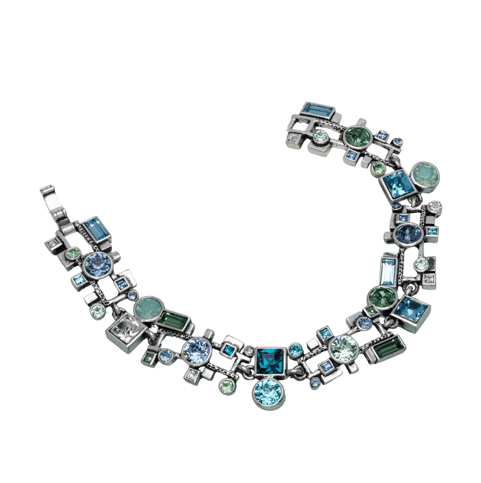 Versatile Multi Swaroki Crystal Bracelet – Blue Green Swaroki Crystal Geometric Bracelet Powerful