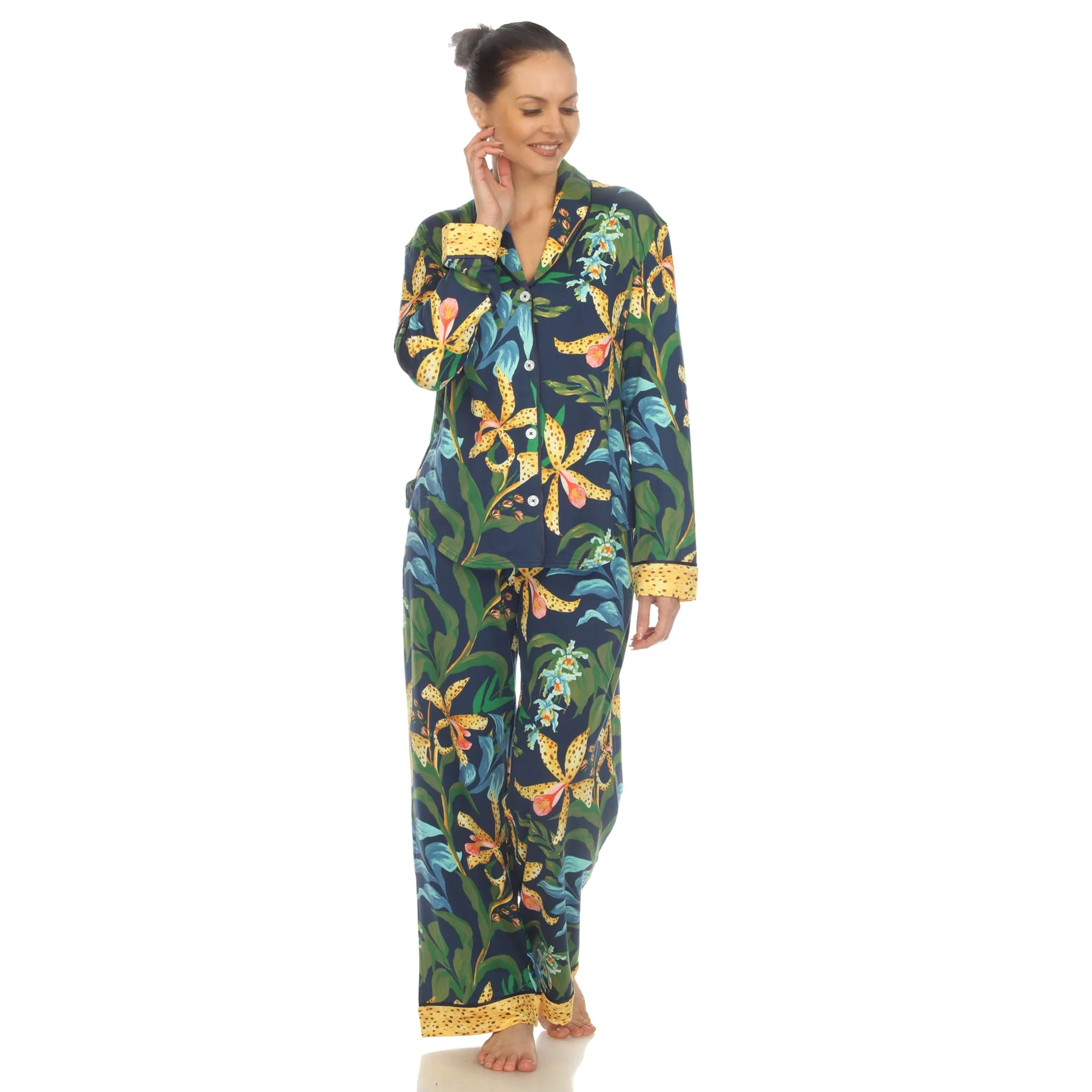 Genuine White Mark Women's Two Piece Wildflower Print Pajama Set Professional