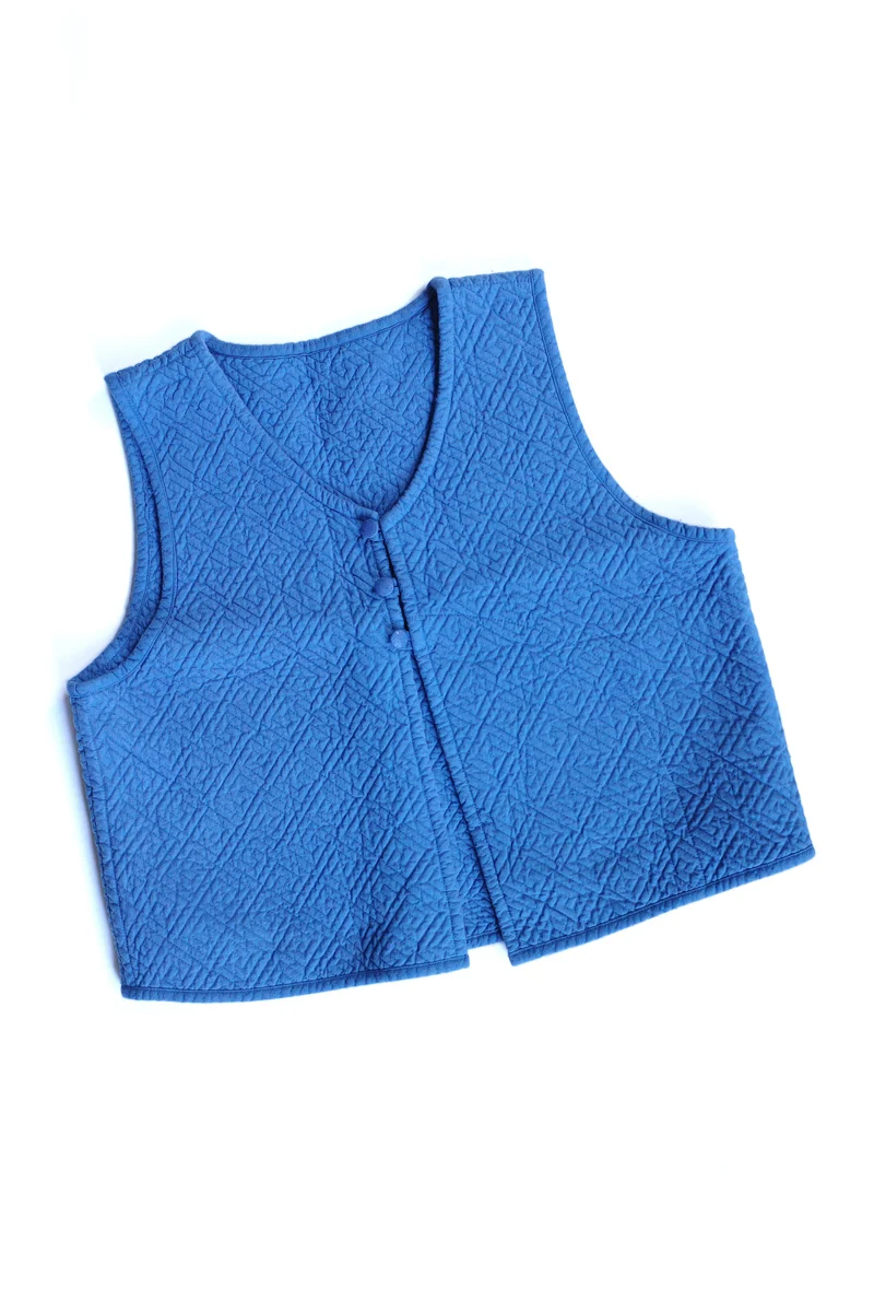 Secure huichung - embroidered cropped vest Crafted