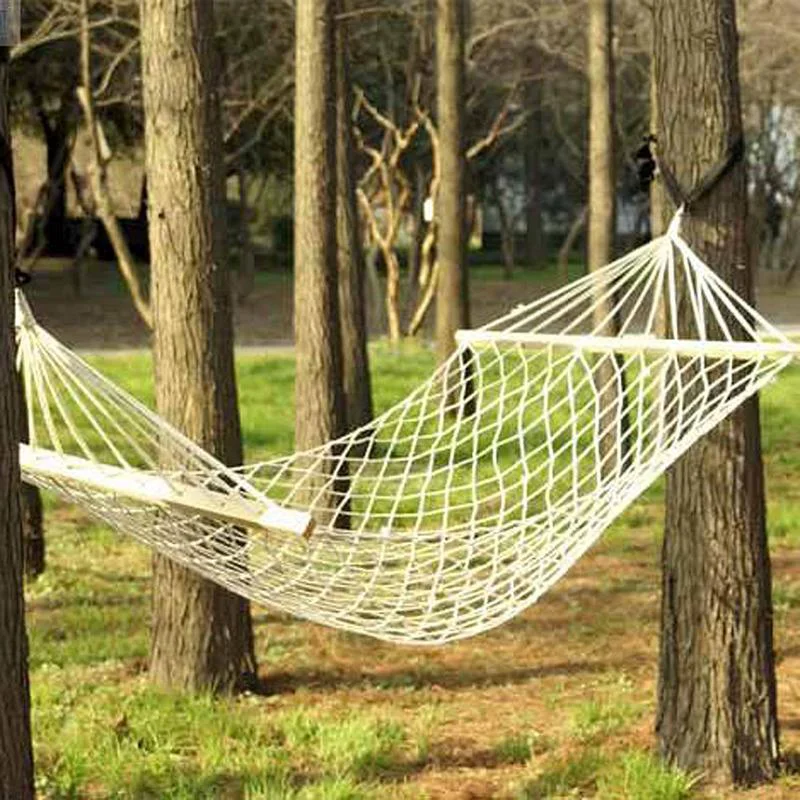Premium Portable Rope Backyard Hanging Hammock Swing Bed Practical