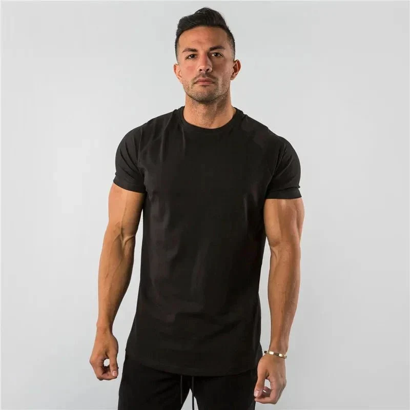 Easy-to-Use T Shirt Men Casual Short Sleeve Muscle Joggers Bodybuilding Tshirt Male Gym Fitness Tops Tee Streetwear Slim Fit Summer T-shirtSPECIFICATIONS Authentic