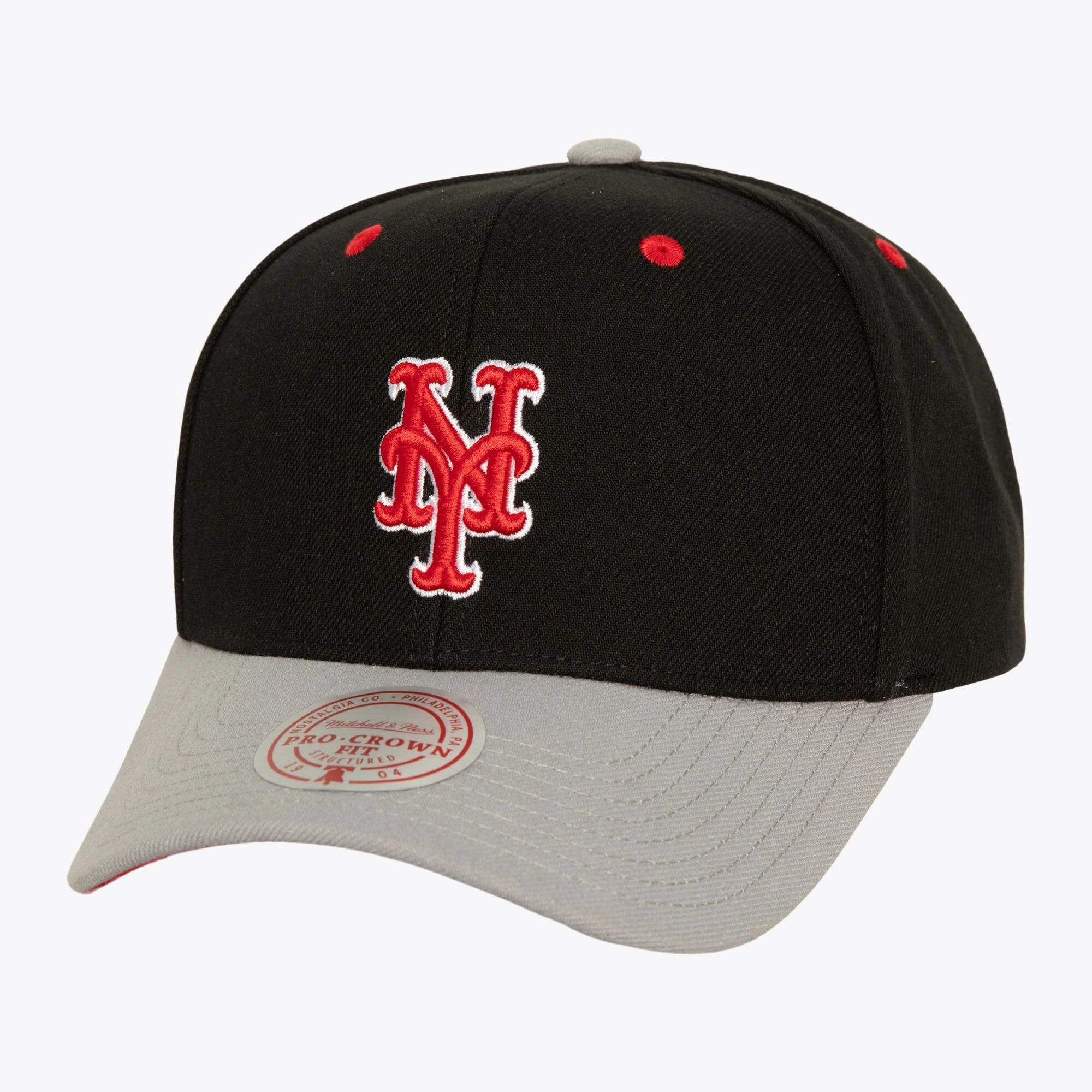 Elite Mitchell Ness Men's MLB Bred Pro Snapback Mets Snapback Caps Fine