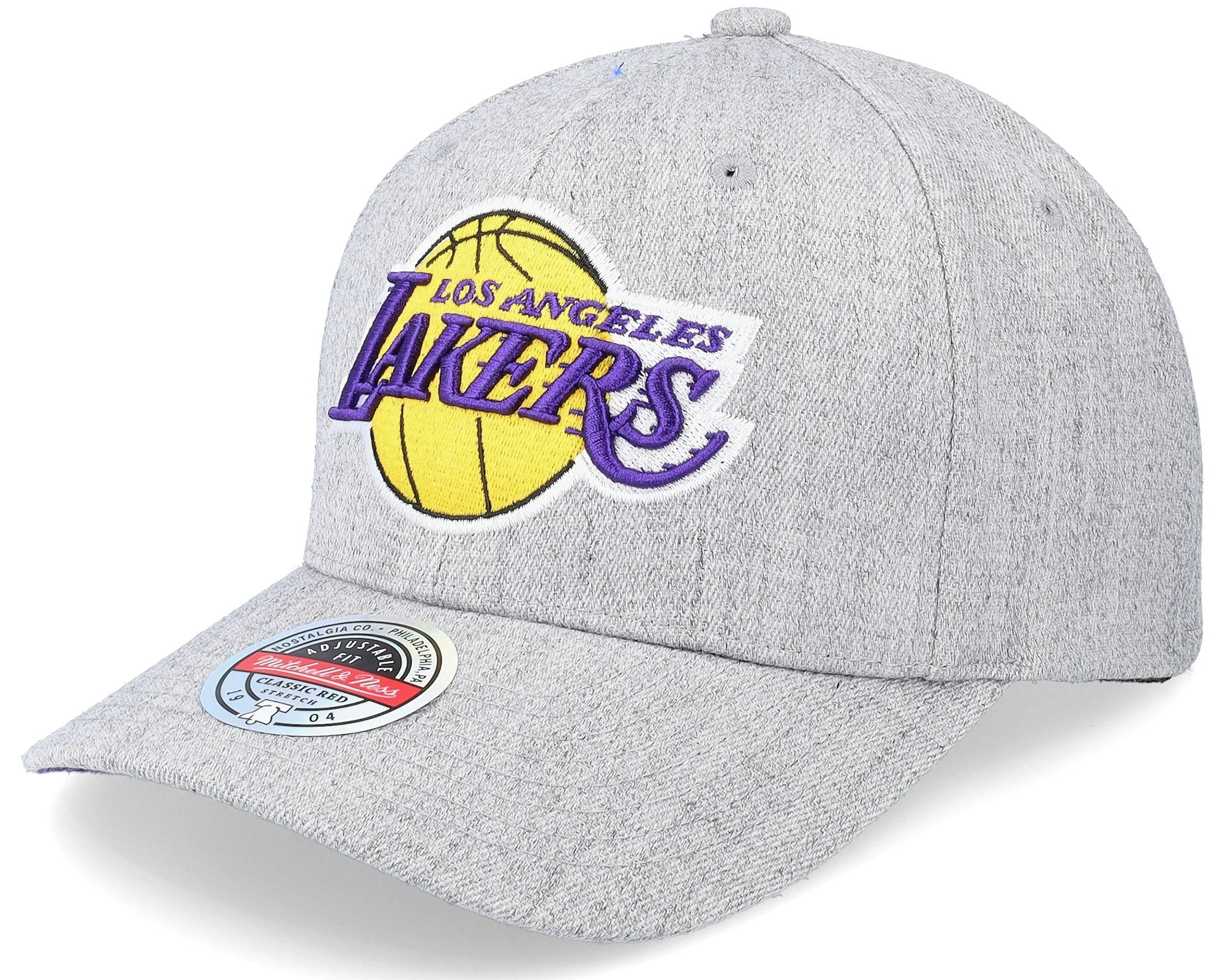 Safe Mitchell Ness Men's NBA Team Heather 2.0 Stretch Snapback Lakers Snapback Caps Responsible