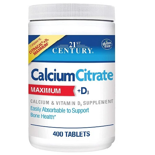 Organic 21st Century Calcium Citrate Maximum Plus D3 Tablets 400 ea Detailed