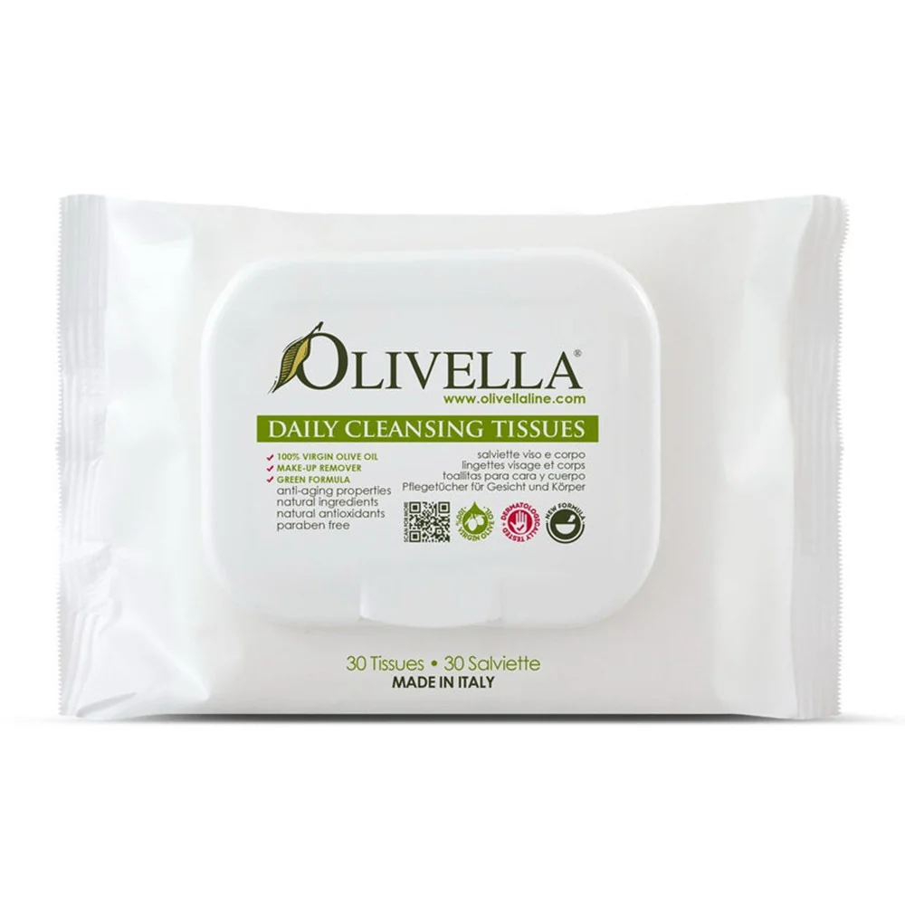 Trendy Olivella Olive Oil Daily Facial Cleansing Tissues 30 Ea First-Class