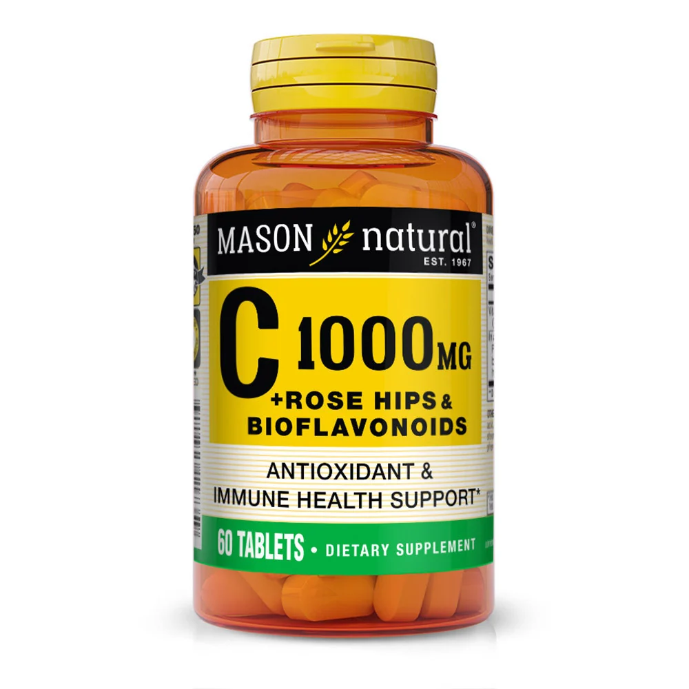 Recyclable Mason Natural Vitamin C 1000 Mg Plus And Bioflavonoids Complex Tablets - 60 Ea World-Class