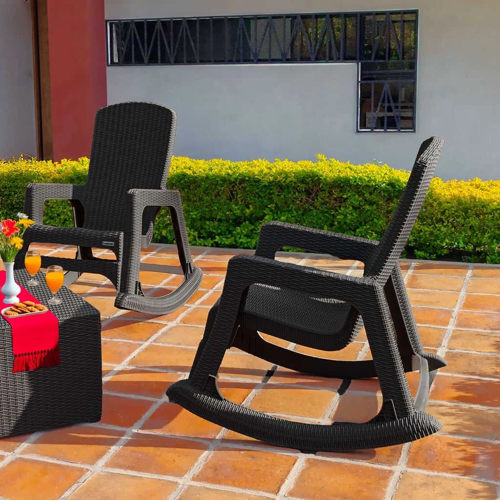 Fashionable Rocking Chair in Espresso Secure