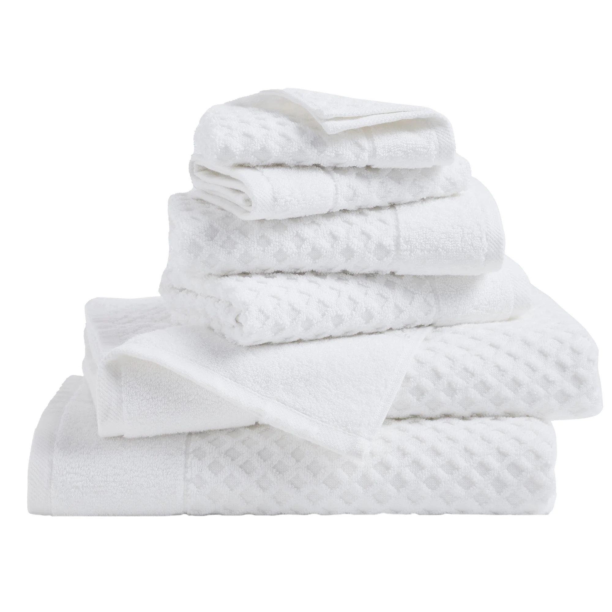Quality Cotton Diamond Waffle Weave Bath Towel Set - Grayson Collection Traditional