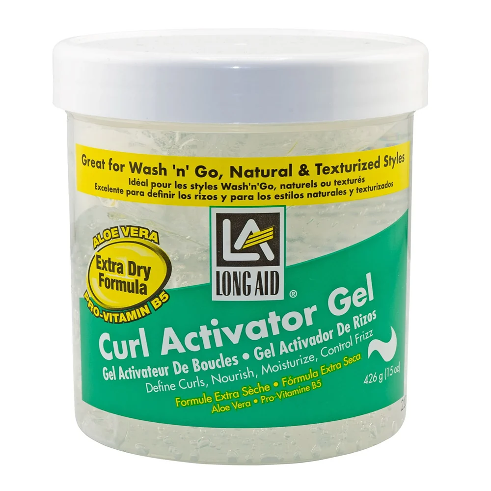 Authentic Long Aid Curl Activator Hair Styling Gel Extra Dry Formula Helps Dene and Moisturize Curls 15Oz 426g Exceptional