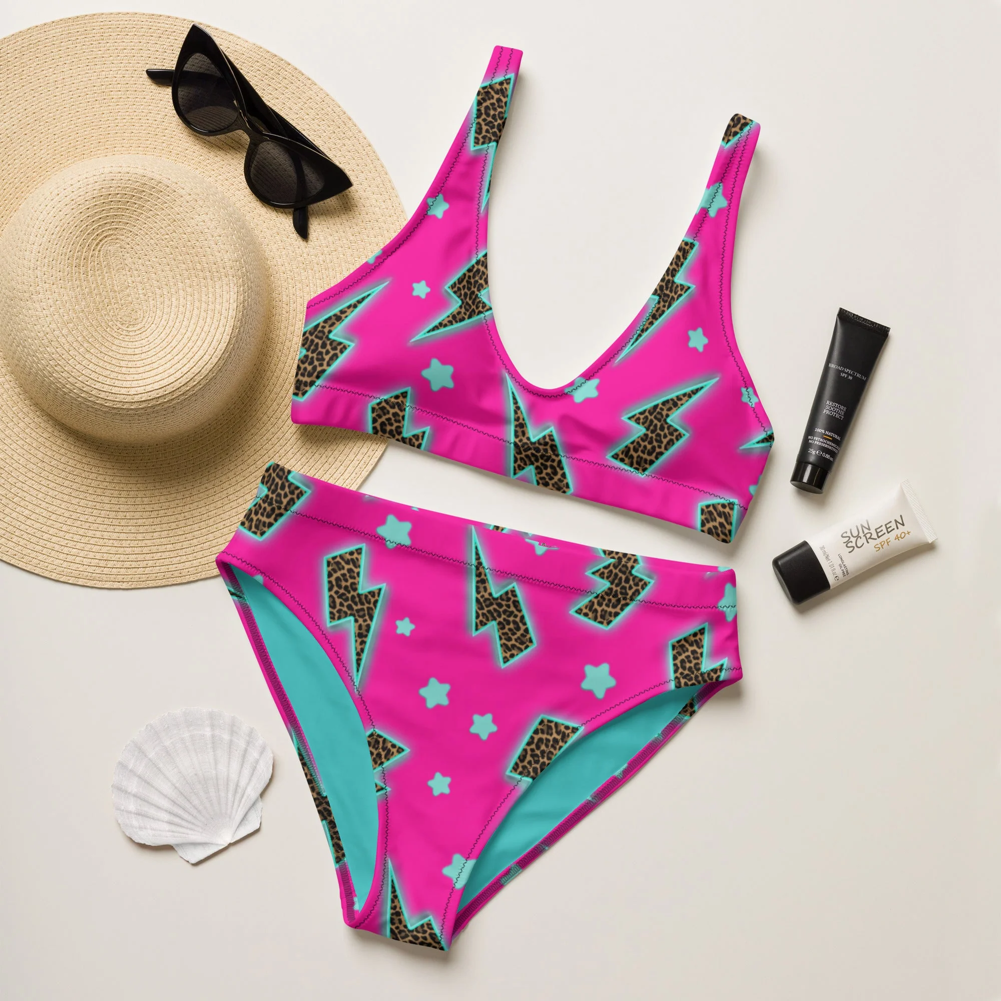 Natural Baha Ranch Yeehaw Leopard Lightning Bikini Refined