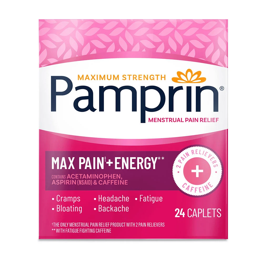 Detailed Pamprin Maximum Strength Menstrual Pain Relief Caplets 24 Ea Soft